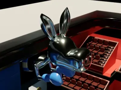 Democrat Donkey Boxer Statue  Low-poly 3D model