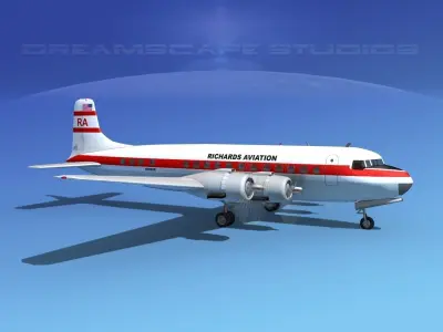Douglas DC-6 Richards Aviation 3D model