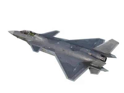J-20S J20S J20AS J-20BS Chinese Tandem-Seat stealth fighter Low-poly 3D model