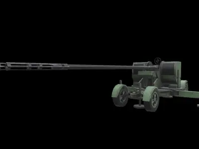 Anti Aircraft Twin gun PG99 Type 90 35mm Low-poly 3D model