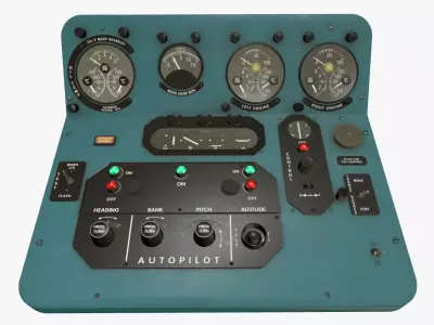 Mi-8MT Mi-17MT Central Panels Board English Low-poly 3D model