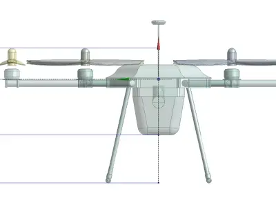 Hexacopter solid CAD for CFD 3D model