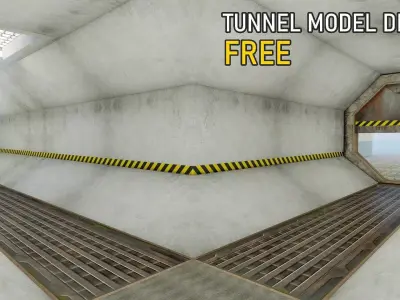3d Tunnel Low-poly 3D model