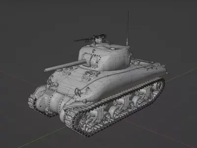 M4 A1 Sherman Low-poly 3D model