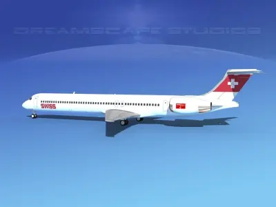 McDonnell Douglas MD83 Swissair 3D model