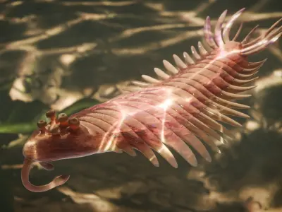 Opabinia Low-poly 3D model