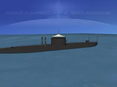 USS Monitor Ironclad 3D model