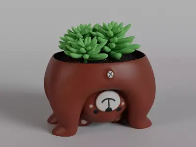 Bear planter - STL for 3D Printing 3D print model