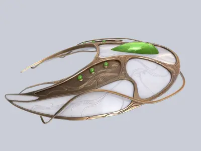 Alien spacecraft Low-poly 3D model