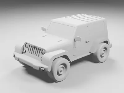 Jeep Wrangler Rubicon 2010 Low-poly 3D model
