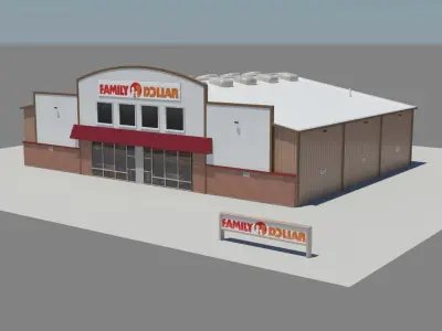 USA Chain Stores PACK 1 Low-poly 3D model