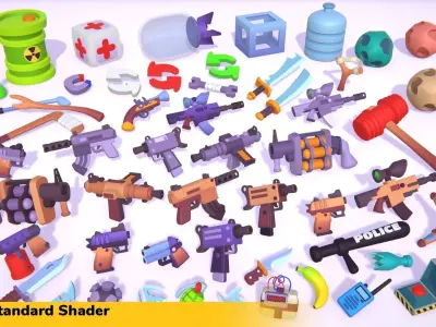 Hypercasual Action Props Pack Volume 3 Low-poly 3D model