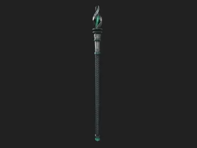 Royal scepter Low-poly 3D model