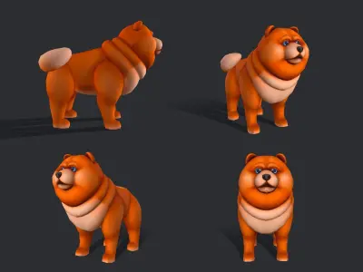 Red Dog Free low-poly 3D model