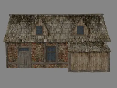 Medieval House low poly 3d model Low-poly 3D model