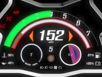 3d Digital Dash Concept Design Free low-poly 3D model