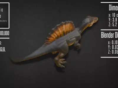 Realistic Spinosaurus Model 3D model