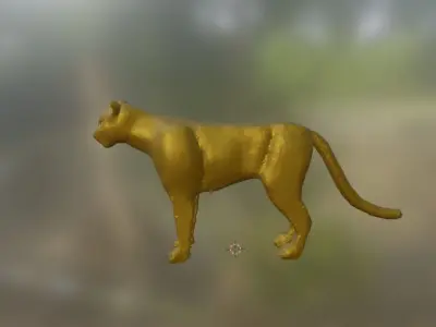 3D Gold Cougar model 3D model