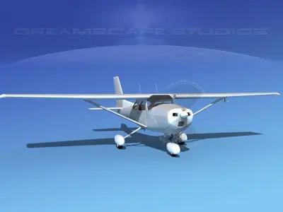 Cessna 172 Skyhawk 1976 White Livery 3D model