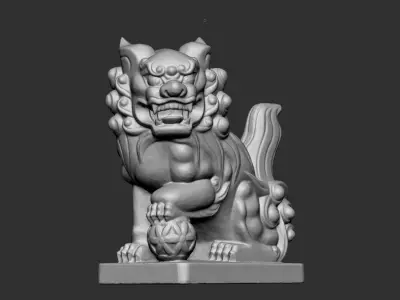 Lion Sculpture 3D print model