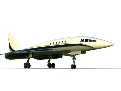 Supersonic Business Jet Tu-444 3D model