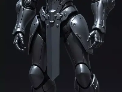 Futuristic Armored Knight 3D model