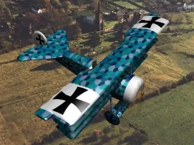 Fokker DR-1 Triplane V07 3D model