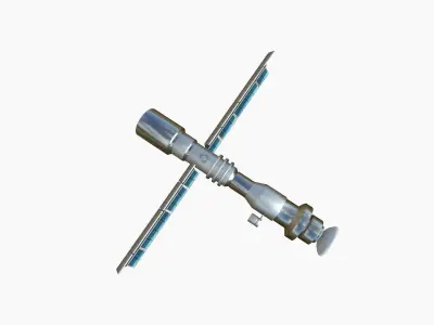Satellite C08 Aluminum - SciFi Space Design Low-poly 3D model