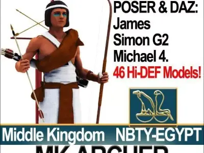 Ancient Egypt MK Archer Props Poser Daz 3D model