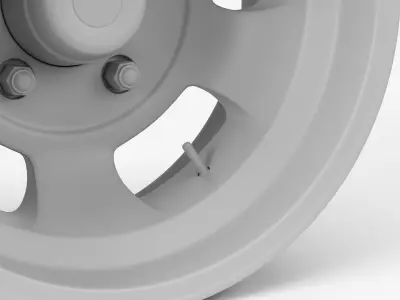 US Indy Mag Wheel Low-poly 3D model