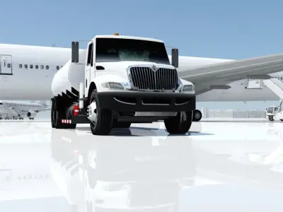 International Airport Fuel Truck 3500 gal Low-poly Low-poly 3D model