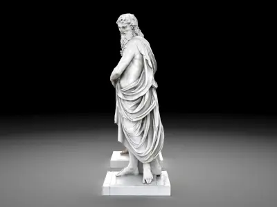 Aesculapius statue collection Low-poly 3D model