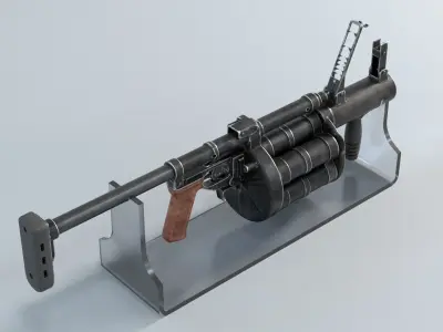 RG-6 grenade launcher dwarf Low-poly 3D model