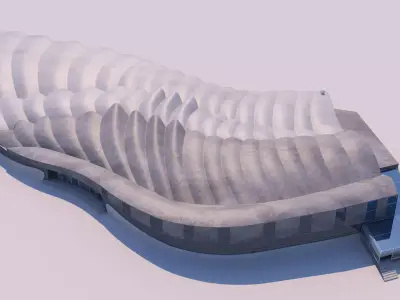 0127 - Bird Wing Building 3D model