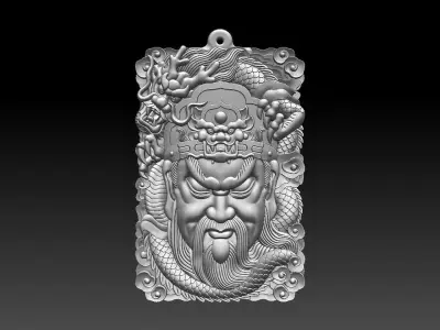 HM Guangong Dragon Keychain 3D print model