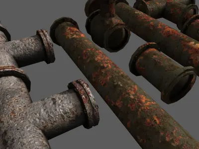 Metal Pipes Set 2 Free low-poly 3D model