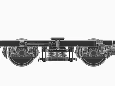 ER2 Passenger Wagon Bogey Low-poly 3D model