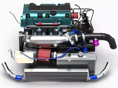 Honda K24 VTEC Engine Low-poly 3D model