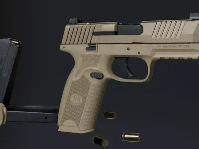FN509 Tactical Pistol with 17 round 9mm Mag 3D model