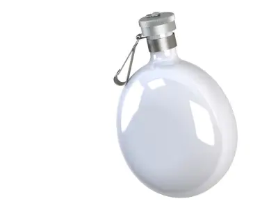 Military metal water bottle 3D model