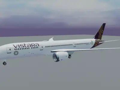 Vistara Boeing 787-9 dreamliner 3d model  Low-poly 3D model