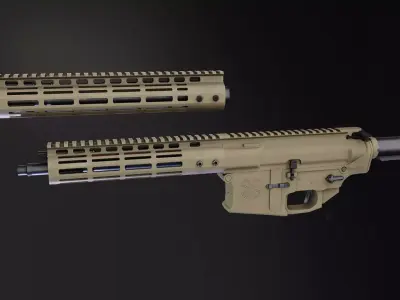 Noveske receiver with handguards Low-poly 3D model