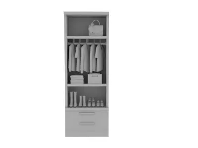 Closet  Wardrobe Low-poly 3D model
