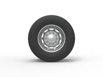 Rear custom wheel of semi truck Version 3 Scale 1 to 25 3D print model