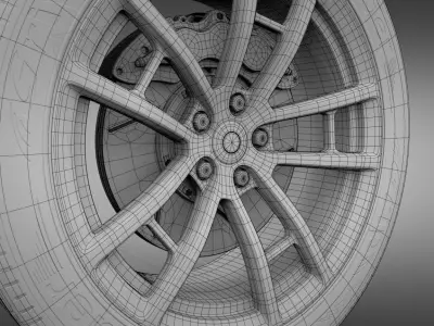 Car wheel 3D model