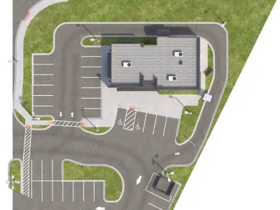 Retail-048 El Pollo Loco-001 With Site 3D model