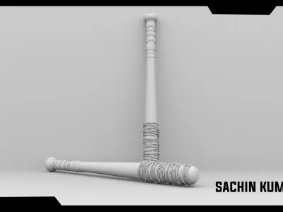 The Walking Dead Lucille Bat 3D model