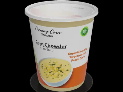 Soups and broths Corn Chowder Low-poly 3D model