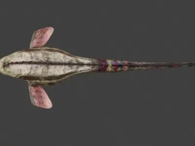 Abyssal Terror - 3D Model and Animation of a  Fish Creature Low-poly 3D model