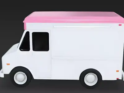 Sugar-Rush Mobile Food Truck Low Poly 3D Model Low-poly 3D model